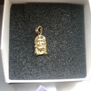 14K Solid Gold Jesus Pendant
